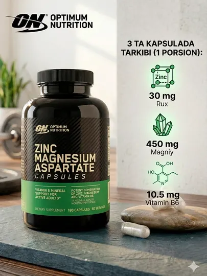 Optimum Nutrition ZMA, 180 капсул — комплекс ZMA для тестостерона и мышц