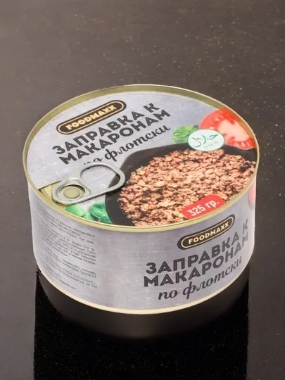 Консервы Заправка к макаронам по-флотски с говяжьим мясом, 325 г