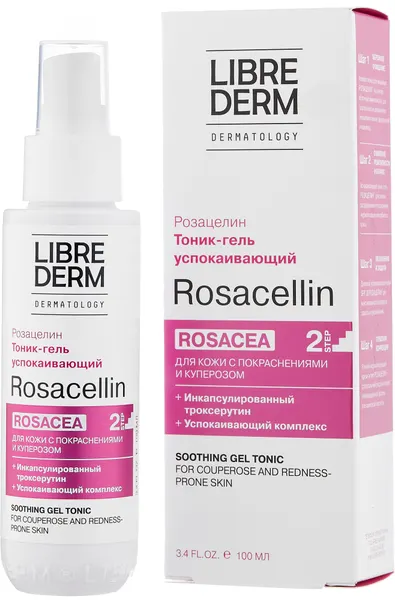 Librederm тоник-гель для чувствительной и проблемной кожи успокаивающий Rosacellin с пребиотиками 100 мл 120 г 1 шт. пластиковая банка