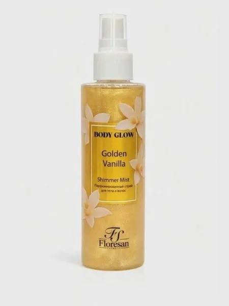 Шиммер-мист Golden Vanilla Парфюмированный спрей для тела и волос, Floresan, 200 мл