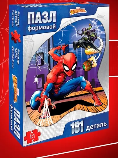 Пазл формовой «Дружелюбный сосед» Человек-паук, 181 элемент, Марвел
