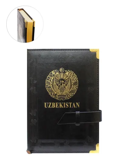 Блокнот ежедневник UZBEKISTAN датированный, А5 182листов с золотым срезом для мужчин
