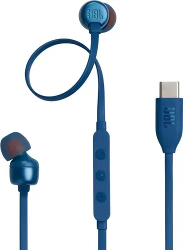 Наушники проводные JBL синий, внутриканальные, с микрофоном, 185*50*25, JBLT310CBLU