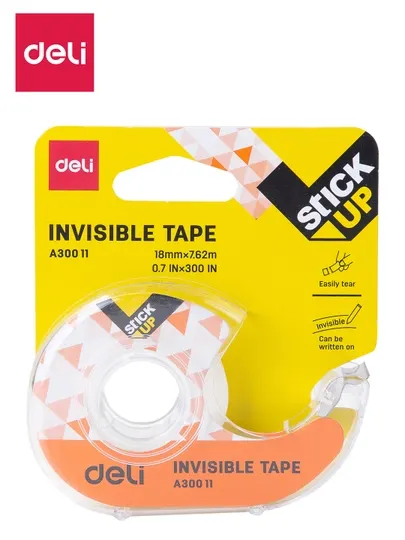 Скотч 18х7,62м с диспен. Invisible 30011 Deli, 30011-EA