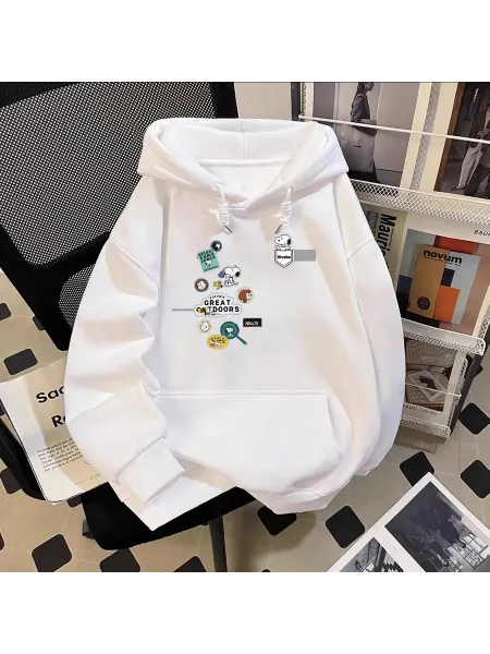 Модная 2026 Snoopy мультяшный принт повседневные толстовки