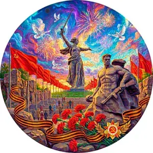 Деревянный пазл "Волгоград. Речной круиз", 30х30см, 189 деталей / Фигурный / Сувенир для взрослых и детей