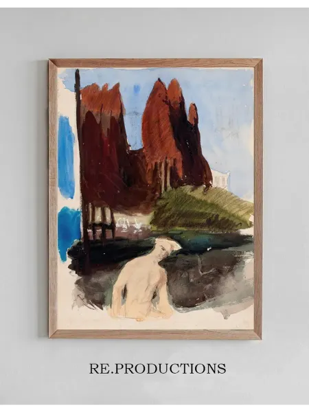 Re.productions Постер Luonnos maalaukseen Fantasia 1895 - Magnus Enckell