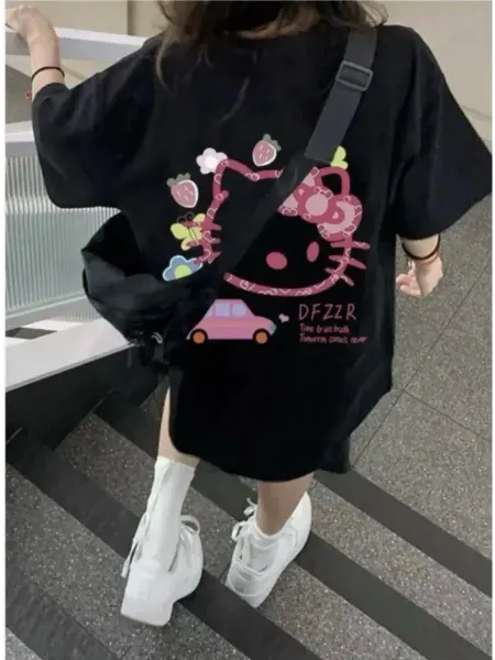 VASILISA RAINBOW Футболка y2k с hello kitty
