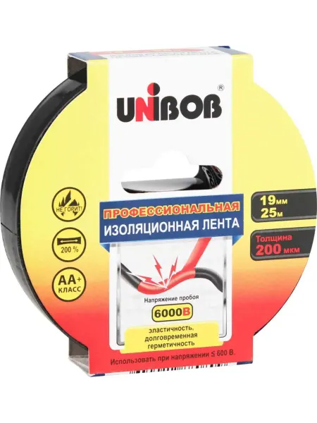 Изолента профессиональная Unibob, 19 мм х 25м