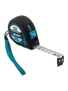 Рулетка строительная GROSS, Ergonomisch, 5 м x 19 мм, магнитный обрезиненный зацеп, фиксатор, ABS-пластик, ремешок на запястье, 31102