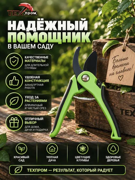 ТЕХПРОМ Секатор садовый с тонкими лезвиями S 5023D 19 см