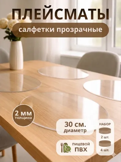 Сервировочные салфетки круглые, термостойкие , ПВХ
