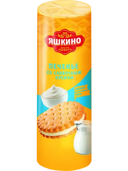 Яшкино Печенье затяжное со сливочным кремом, 190г