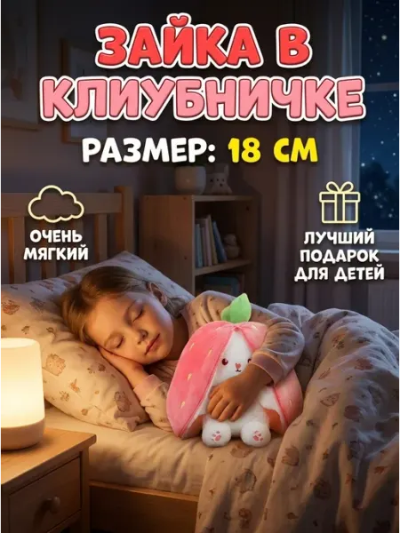 AMIRI Плюшевая игрушка кролик с длинными ушами 18 см