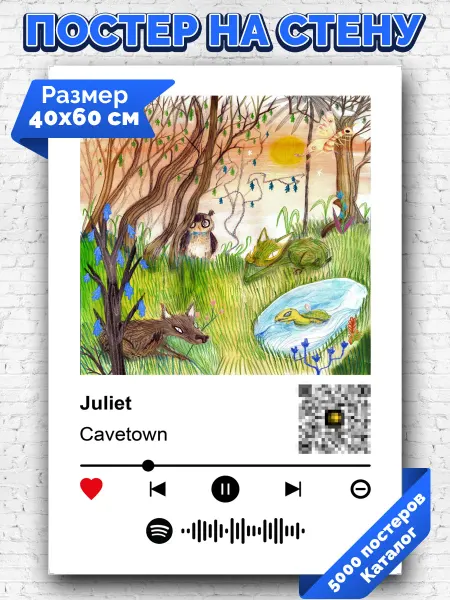 Arthata-spotify постер Спотифай постер Спотифай плакат Cavetown - Juliet 40х60