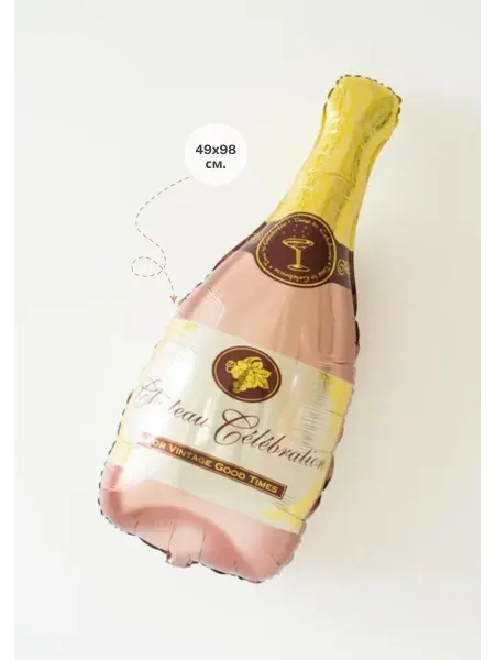 МФ Поиск Воздушный шар Бутылка шампанского Rose 98см