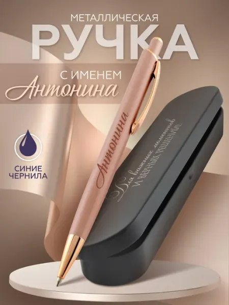 DecoBAR Ручка с именем Антонина шариковая именная Подарок для Тони