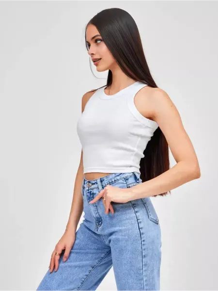 Lily Fashion Футболка-майка в рубчик укороченная