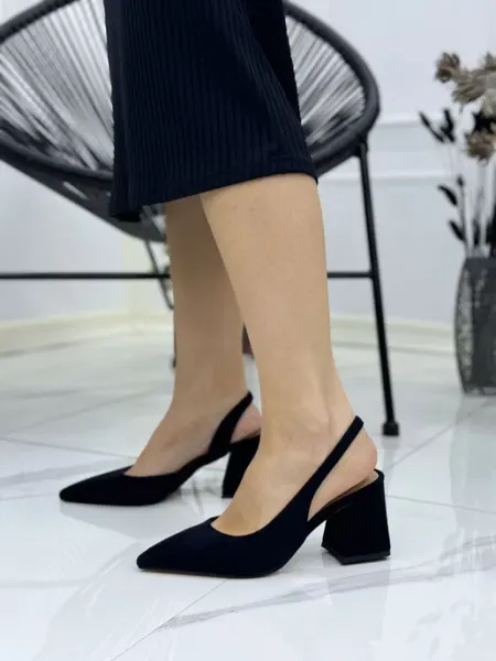 GOLD HEELS Туфли слингбэки лодочки на среднем каблуке