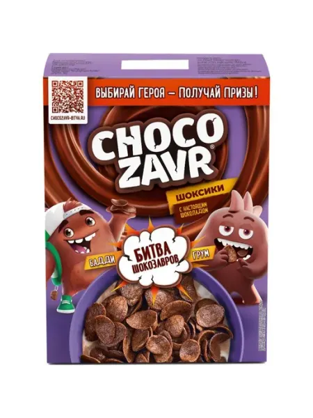 Готовый шоколадный завтрак Chocozavr Шоксики 195г