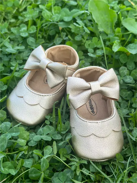 Mokus kids Пинетки туфельки золотые для малышей