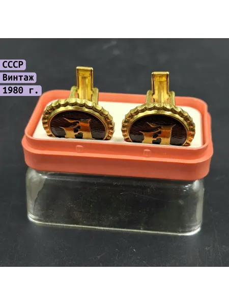 Однажды Запонки с буквой А СССР 1970-1990 металл пластик