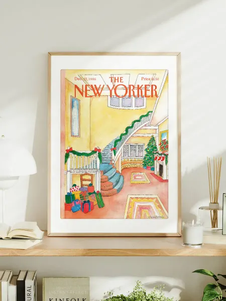 Постер A3 "The New Yorker - Новогодний дом - 1986"