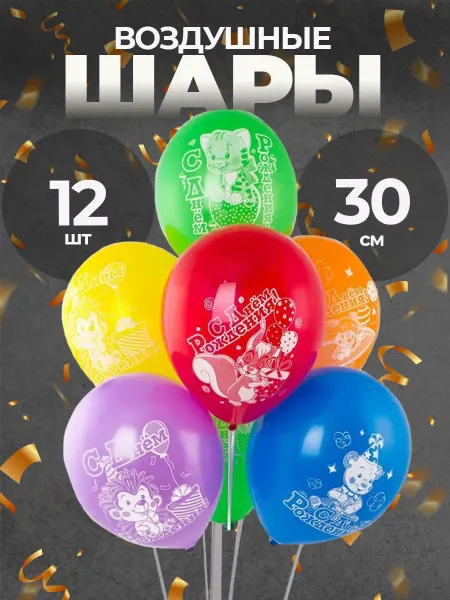 ИоЛаНтА Набор воздушных шаров С днем рождения