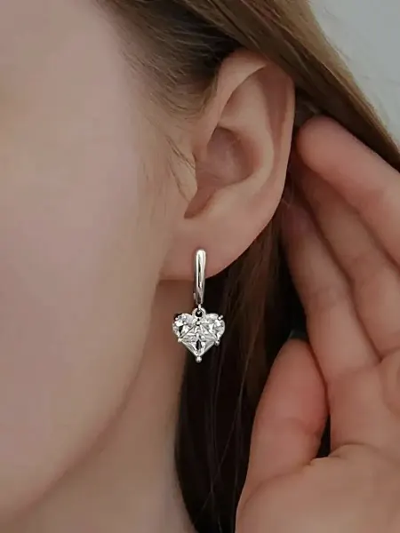 HelenSand Серьги сердце бижутерия
