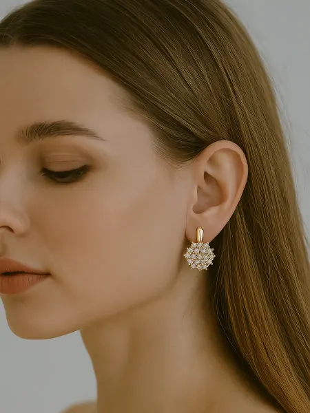 Luckys shop Серьги бижутерия с фианитами