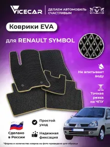 Автомобильные коврики ЭВА для салона Renault Symbol 1999 - 2008 (Рено Симбол) / материал EVA (ЭВА) / автоковрики / Vicecar