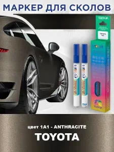 Маркер с краской и лаком от сколов COLOR1 для TOYOTA, цвет 1A1 - ANTHRACITE