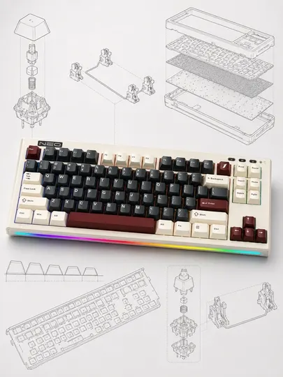 1STPLAYER NEO87 Rome механическая клавиатура — Tri-Mode, Hot Swap, Wls, Gasket, PBTKeycaps