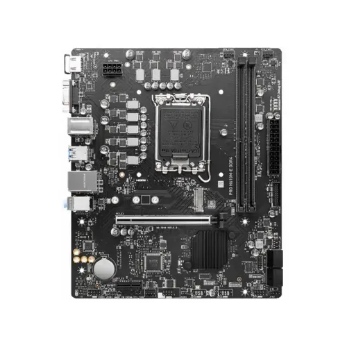 Материнская плата MSI PRO H610M-E (LGA1700, mATX, H610, 2xDDR5, 1xPCI-Ex16, 1xM.2, VGA+HDMI) (PRO H610M-E)