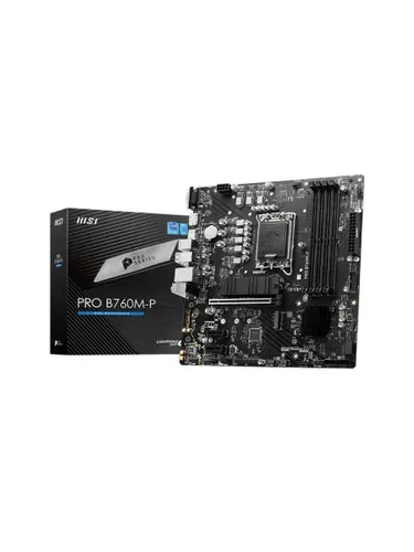 Материнская плата MSI PRO B760M-P (LGA1700, mATX, B760, 4xDDR5, 1xPCI-Ex16, 2xM.2, HDMI+DP+VGA, RTL) (PRO B760M-P)