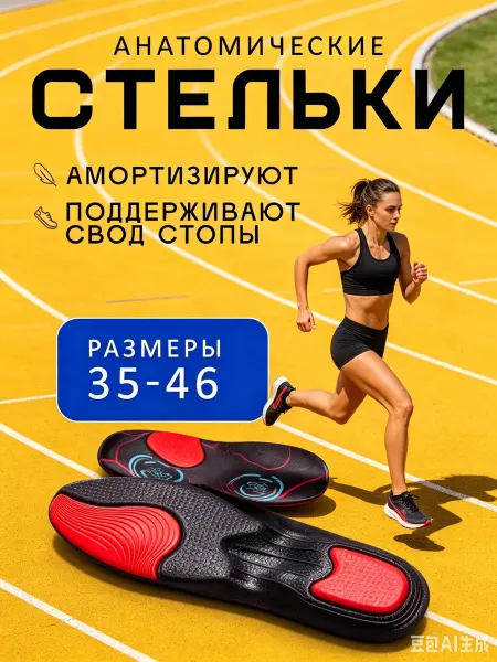 Velton Стельки для обуви и кроссовок мягкие дышащие летние