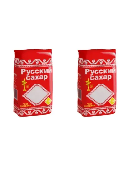 Русский сахар Сахар белый ГОСТ 1 кг, 2 упаковки