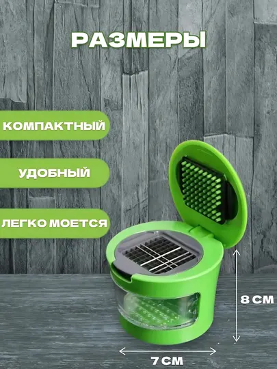 Измельчитель чеснока с контейнером, 2 насадки, из нержавеющей стали, кухонный аксессуар