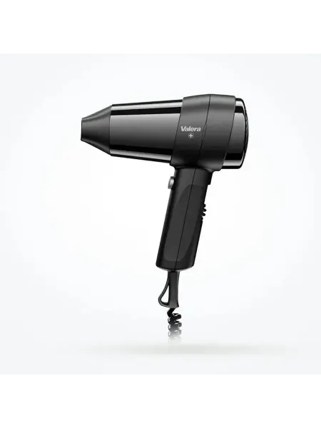 Фен Valera Hospitality Action 1200 Push (542.05 All black), мощность 1200 Вт, безопасная кнопка включения/выключения, профессиональный спиральный кабель, холодный воздух, концентратор