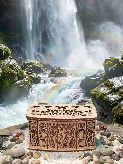Шкатулка для украшений, светлая, лакированная