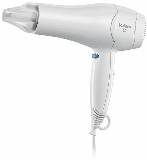 Фен Valera Hospitality Excel 1875 Push (561.22 White), мощность 1875 Вт, безопасная кнопка включения/выключения, холодный воздух, спиральный сетевой шнур