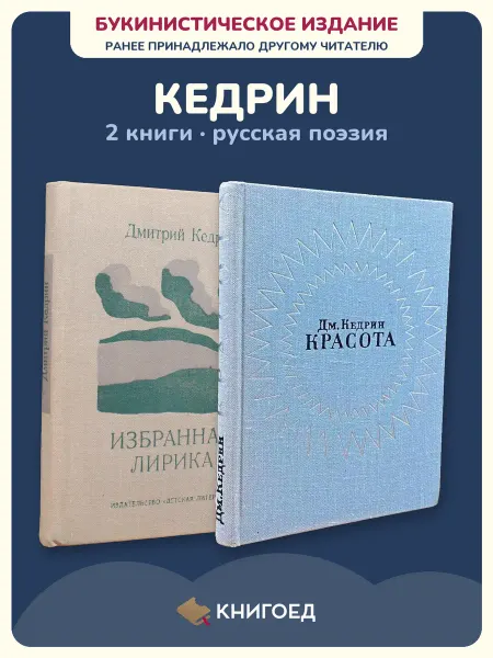 Книгоед Кедрин Дмитрий стихи русская поэзия лирика 2 книги избранное
