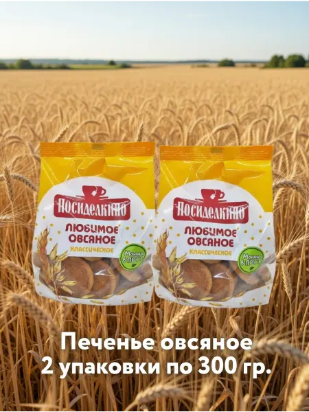 Посиделкино Печенье овсяное мини классическое 2 уп. по 300 гр