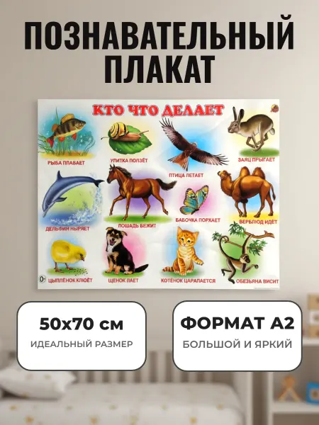 ЛИНГ Развивающий плакат А2. Кто что делает