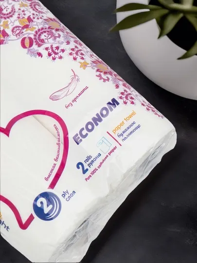 Бумажные полотенца Sunlight «Econom», 2-х слойные, 2 рулона