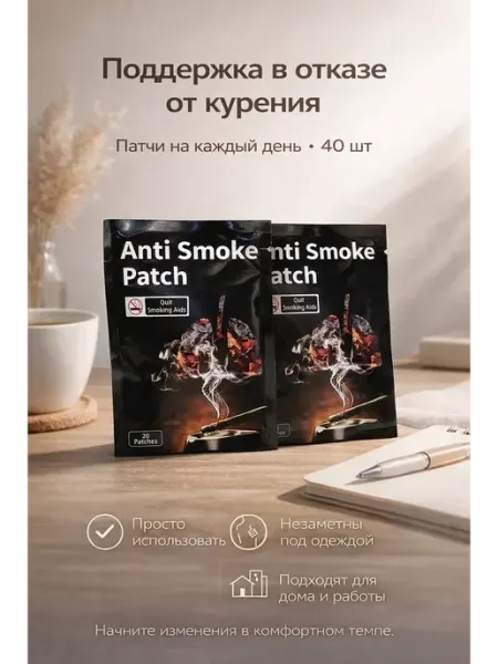 Гавва1 Пластыри от курения 2 упаковки по 20 патчей