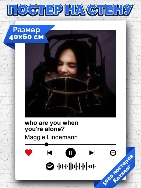 Arthata-spotify постер Спотифай постер Плакат Maggie Lindemann -who are you when you re alone 40х60