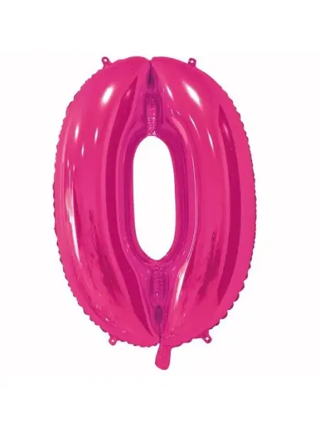 Весёлая затея Шар фольгированная Цифра 0 82см Fuchsia