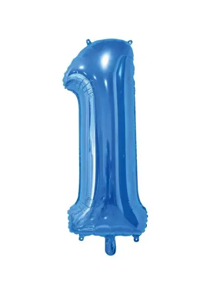Весёлая затея Шар фольгированная Цифра 1 Blue 82см