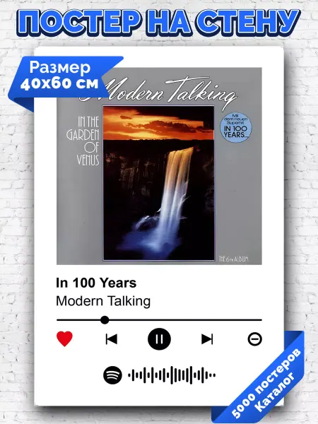 Arthata-spotify постер Спотифай постер Спотифай плакат Modern Talking - In 100 Years 40х60